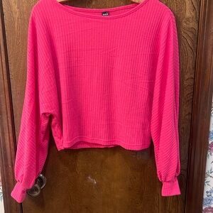 Hot pink batwing crop top